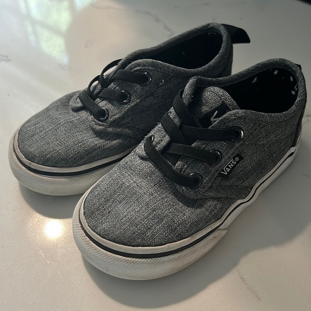 Grey and black toddler vans